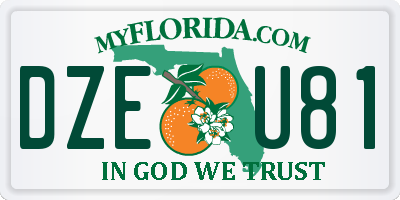 FL license plate DZEU81
