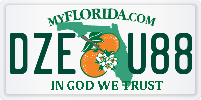 FL license plate DZEU88