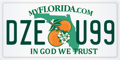 FL license plate DZEU99
