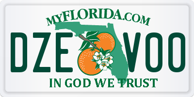 FL license plate DZEV00