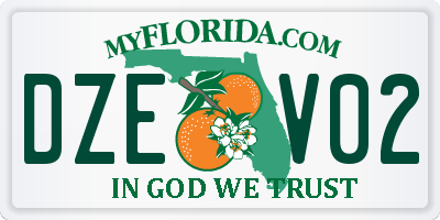 FL license plate DZEV02
