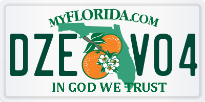FL license plate DZEV04