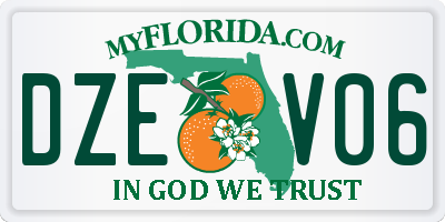 FL license plate DZEV06
