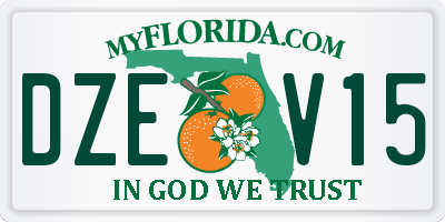 FL license plate DZEV15