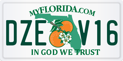 FL license plate DZEV16