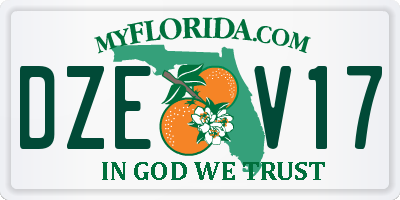 FL license plate DZEV17