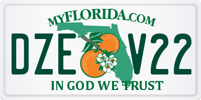 FL license plate DZEV22