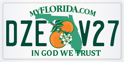 FL license plate DZEV27