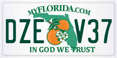 FL license plate DZEV37