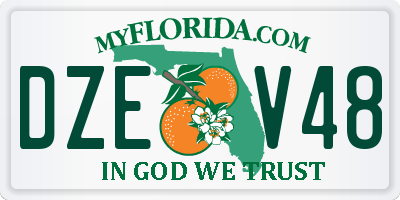 FL license plate DZEV48