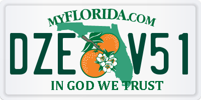 FL license plate DZEV51