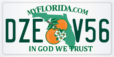 FL license plate DZEV56
