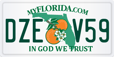 FL license plate DZEV59