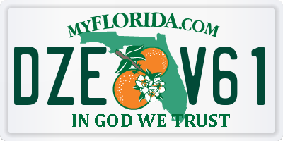 FL license plate DZEV61