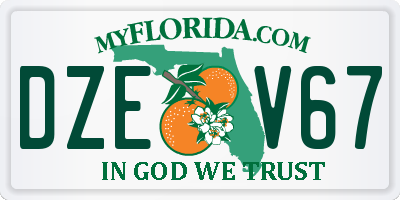 FL license plate DZEV67
