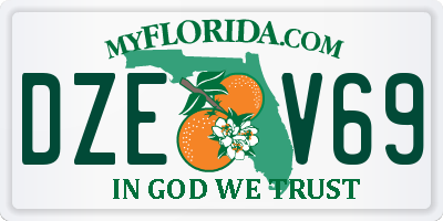 FL license plate DZEV69
