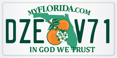 FL license plate DZEV71