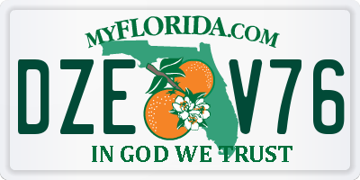 FL license plate DZEV76