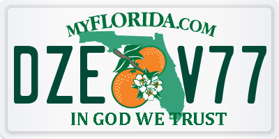 FL license plate DZEV77