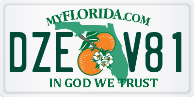 FL license plate DZEV81