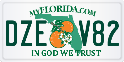 FL license plate DZEV82