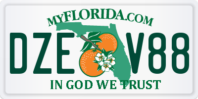 FL license plate DZEV88