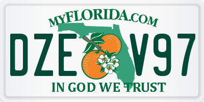 FL license plate DZEV97