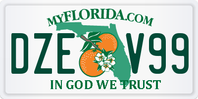 FL license plate DZEV99