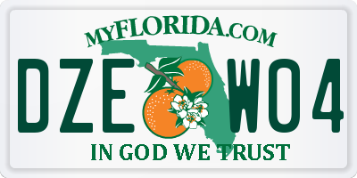 FL license plate DZEW04