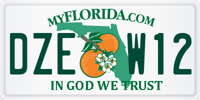 FL license plate DZEW12