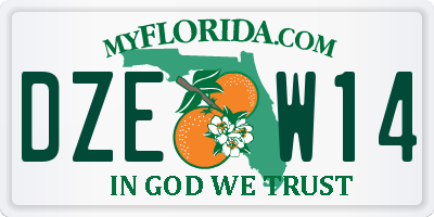 FL license plate DZEW14