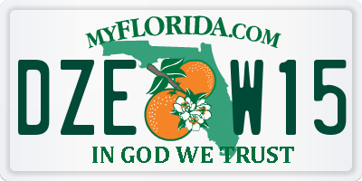 FL license plate DZEW15