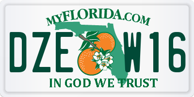 FL license plate DZEW16
