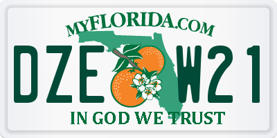 FL license plate DZEW21