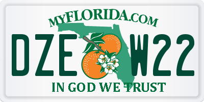 FL license plate DZEW22