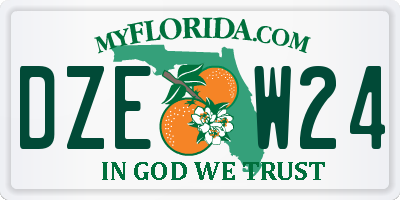 FL license plate DZEW24