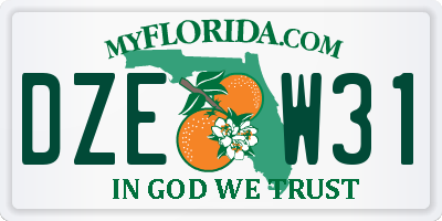 FL license plate DZEW31