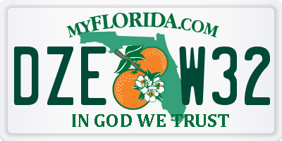 FL license plate DZEW32