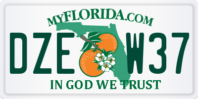 FL license plate DZEW37