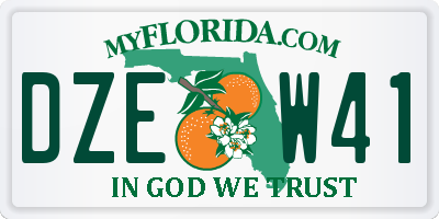 FL license plate DZEW41