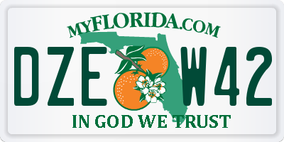 FL license plate DZEW42