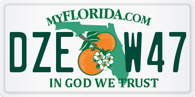 FL license plate DZEW47