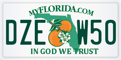 FL license plate DZEW50