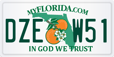 FL license plate DZEW51
