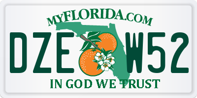 FL license plate DZEW52