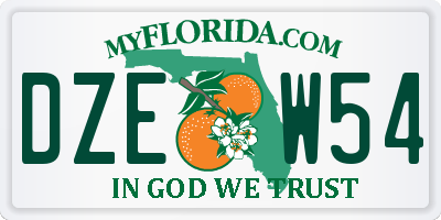 FL license plate DZEW54