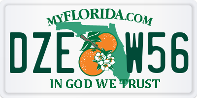 FL license plate DZEW56