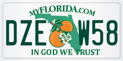 FL license plate DZEW58