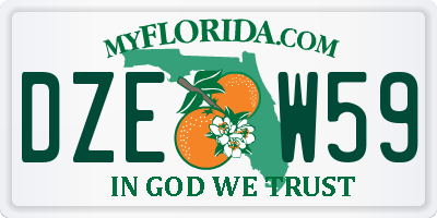 FL license plate DZEW59