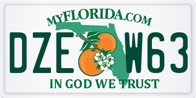 FL license plate DZEW63